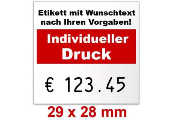 Preisetiketten 29 × 28 mm.