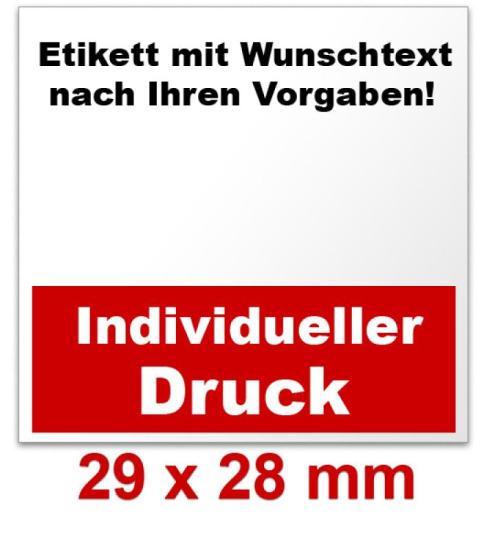 Outdoor Preisetiketten 29x28 mm Weiß mit Firmenschriftzug Rechteck