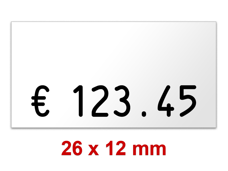 Etiketten 26x12mm für Auszeichner Preisauszeichner Handauszeichner 26x12 weiss 