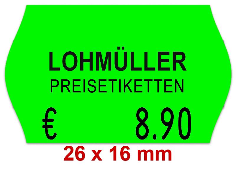 Etiketten 26 × 16 mm Weiß Randwölbung, mit einem Wunschtext