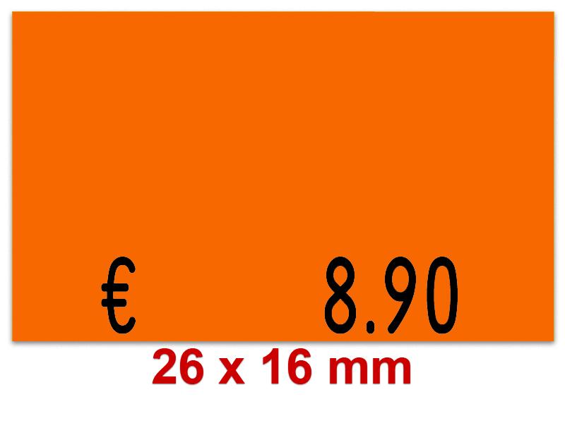 Preisetiketten 26 × 16 mm, Standardfarben, Leuchtfarben, – Rechteck