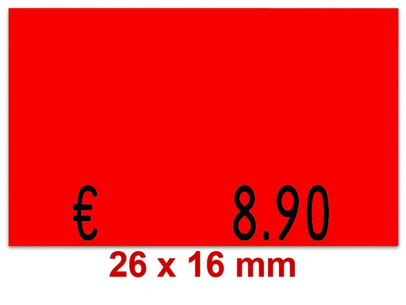 Etiketten 26×16 mm farbig Randwölbung, Standardfarben und Leuchtfarben mit einem Logo oder individuellem Text.