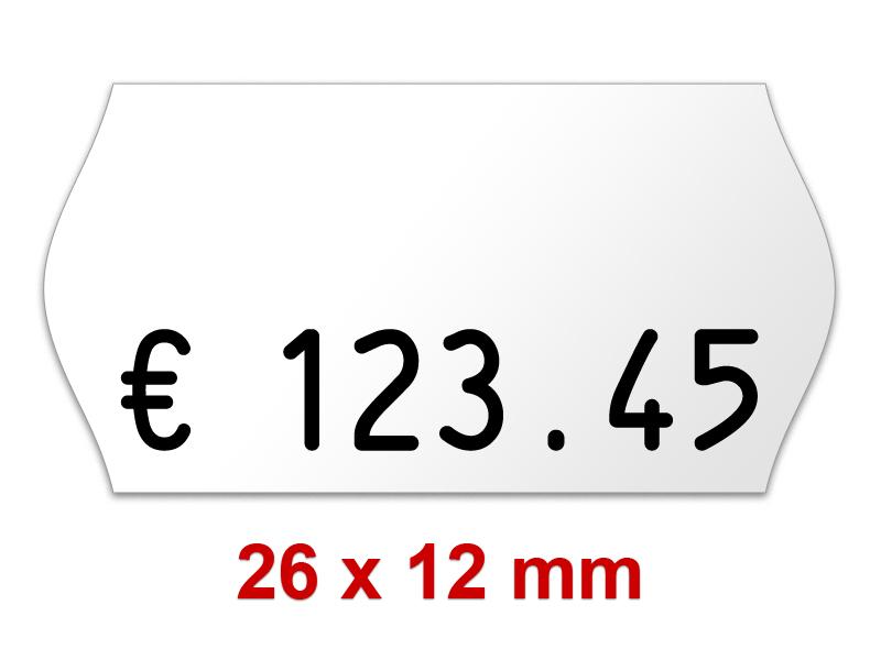 Preisetiketten 26x12 mm Weiß Randwölbung Preisetiketten 26x12 mm Weiß Randwölbung