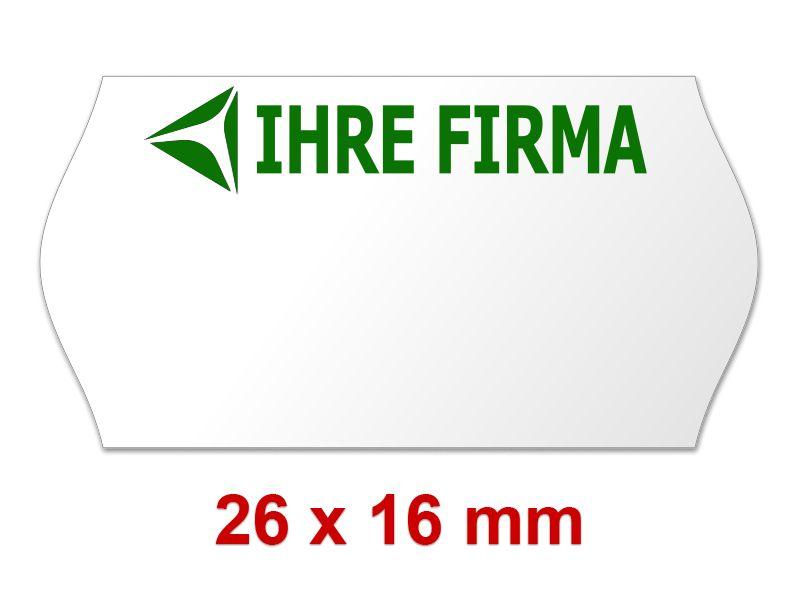 Outdoor Preisetiketten 26x16 mm mit Firmenlogo