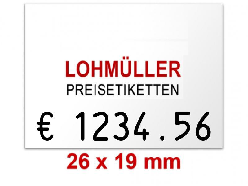Preisetiketten 26x19 Firmenschriftzug