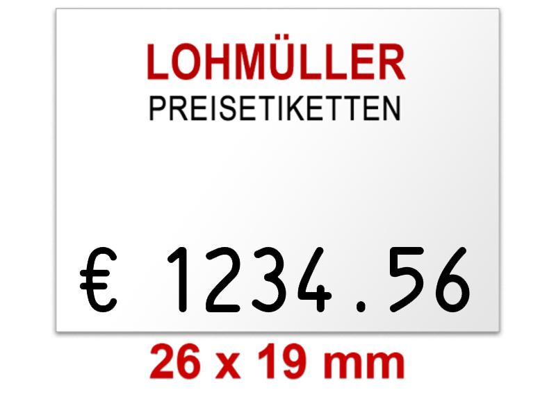 Preisetiketten 26x19 Firmenschriftzug