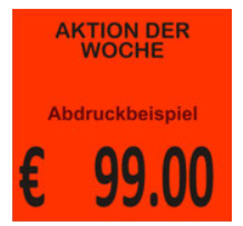 Etiketten 29×28 mm Weiß und Leuchtfarben bedruckt mit Ihrem Firmenschriftzug oder Wunschtext