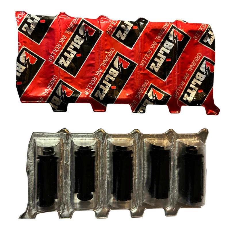 5 originale Farbrollen, 2-zeilig, Blitz 16.18 und 23.18