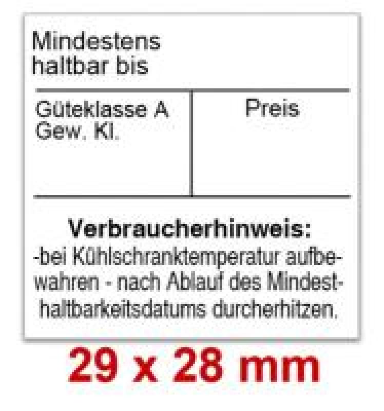 29x28 mm Kennzeichnung auf Eierschachteln 29x28 mm Kennzeichnung auf Eierschachteln