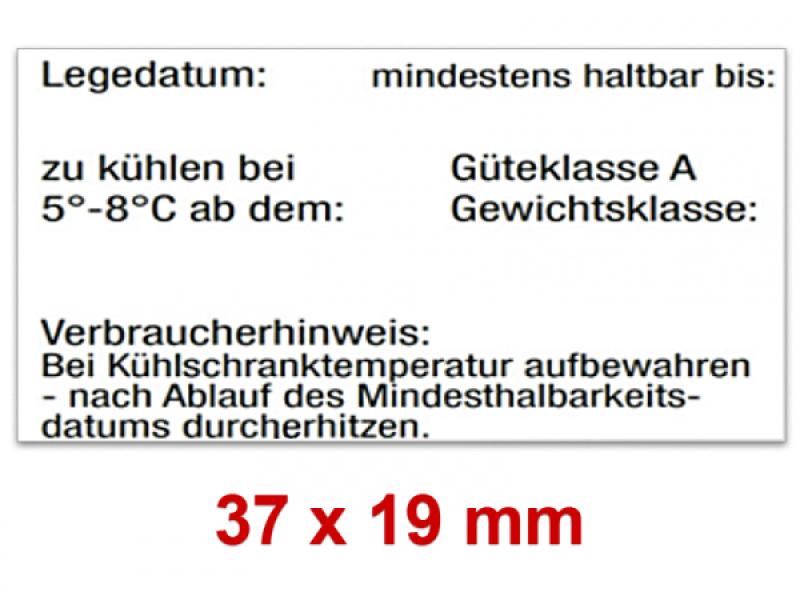 Preisetiketten 37x19 mm Eierkennzeichnung auf Eierschachteln