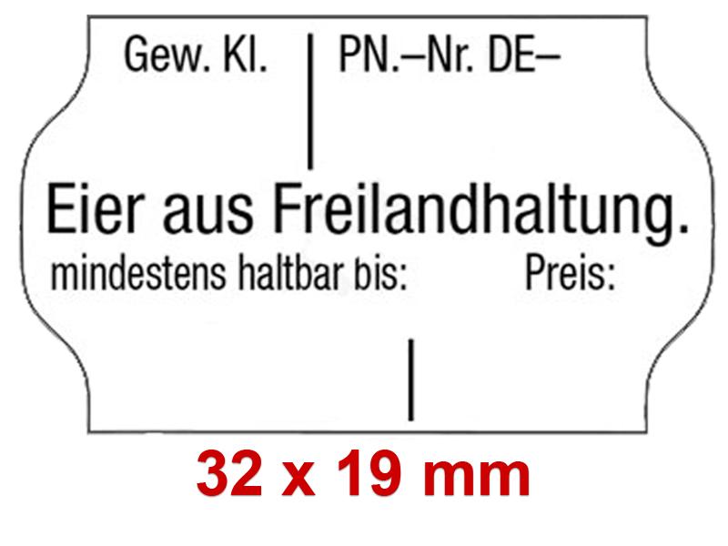 Preisetiketten 29x28 mm, Eierkennzeichnung auf Eierschachteln, Verkaufsverpackungen