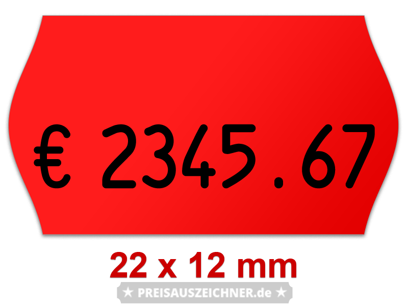 Preisetiketten 22x12 mm Randwölbung, Standardfarben