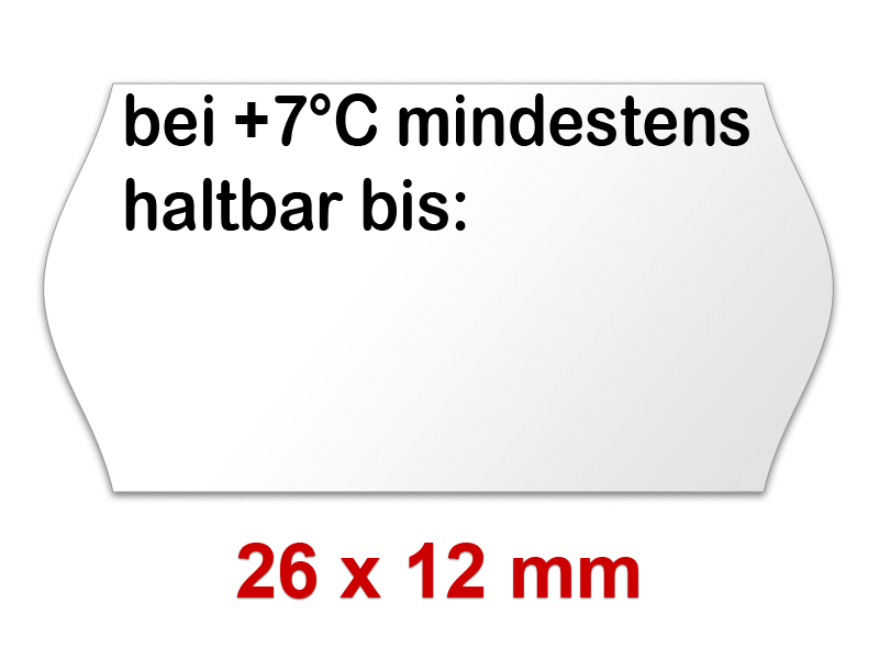 26×12 mm Randwölbung Etiketten mit einem MHD - Mindesthaltbarkeit Aufdruck 26×12 mm Randwölbung Etiketten mit einem MHD - Mindesthaltbarkeit Aufdruck