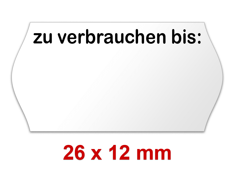 26×12 mm Randwölbung Etiketten mit einem MHD - Mindesthaltbarkeit Aufdruck 26×12 mm Randwölbung Etiketten mit einem MHD - Mindesthaltbarkeit Aufdruck