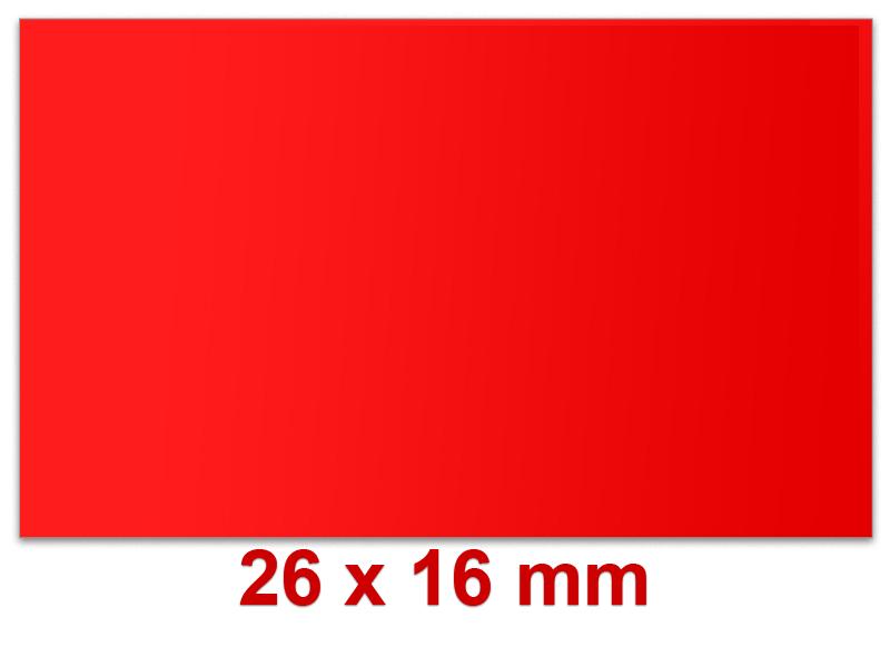 Preisetiketten 26 × 16 mm, Standardfarben, Leuchtfarben, – Rechteck
