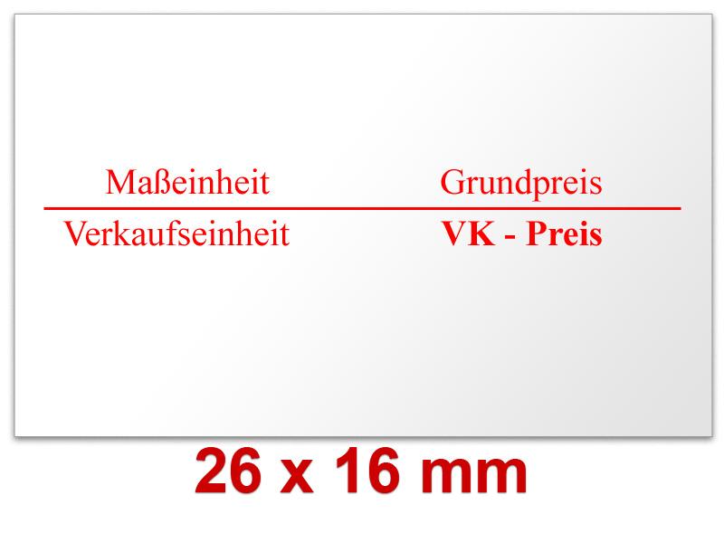 Preisetiketten mit Standardaufdruck 26x16 mm weiß Rechteck