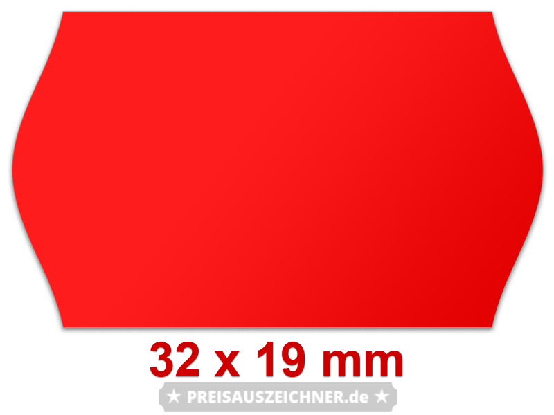 Preisetiketten 32 × 19 mm, Randwölbung weiß & Standardfarben