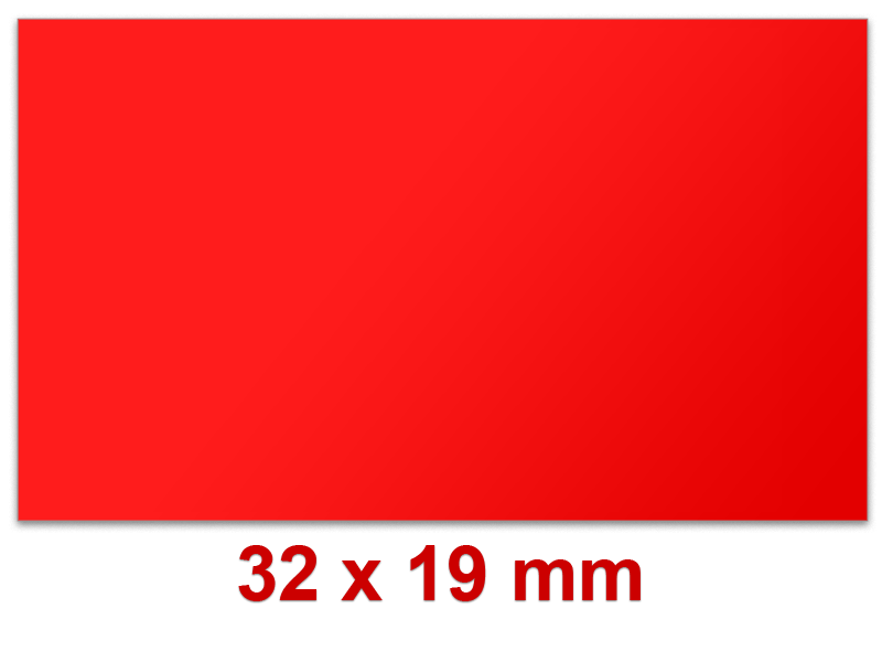 Preisetiketten 32 ×19 mm | Rechteck | Weiß | Standardfarben | Leuchtfarben Preisetiketten 32 ×19 mm | Rechteck | Weiß | Standardfarben | Leuchtfarben