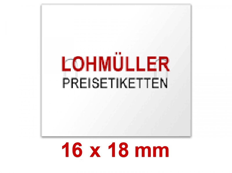 Preisetiketten 23x16 mm farbig mit Firmenschriftzug Preisetiketten 23x16 mm farbig mit Firmenschriftzug