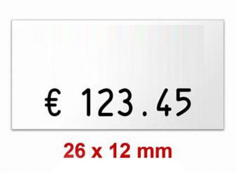 Preisetiketten 26x12 mm weiß Rechteck Preisetiketten 26x12 mm weiß Rechteck