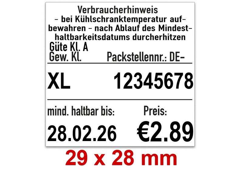 Preisetiketten 29x28 mm - individueller Druck z.B. für Eierschachteln Preisetiketten 29x28 mm - individueller Druck z.B. für Eierschachteln