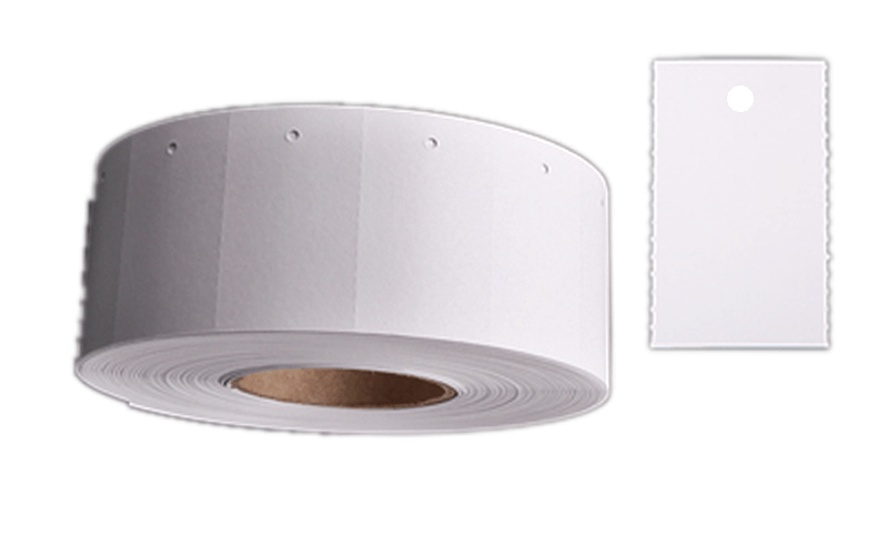 Kartonetiketten 35x45 mm auf Rolle Kartonetiketten 35x45 mm auf Rolle