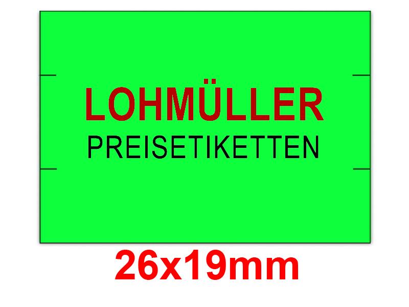 Preisetiketten 26x19 mm, -farbig-Firmenschriftzug