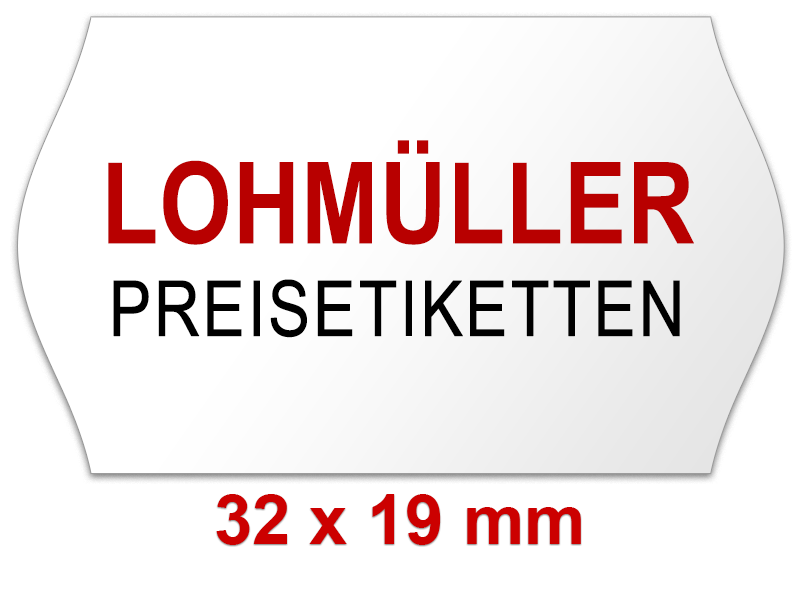 Outdoor-Preisetiketten 32 × 19 mm Randwölbung, mit Firmenschriftzug oder Logo