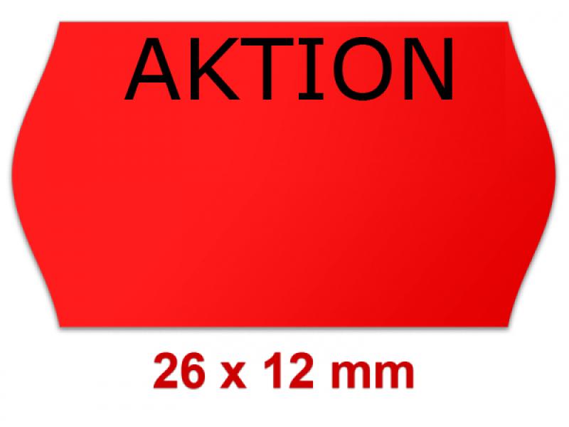 Preisetiketten 26 × 12 mm Randwölbung, Leuchtfarben mit einem SV-Standardaufdruck für Sonderposten