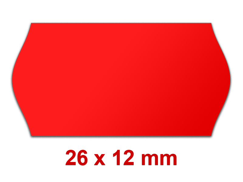 3000 PreisEtiketten 26 x 12mm Etiketten leucht rot blanko 