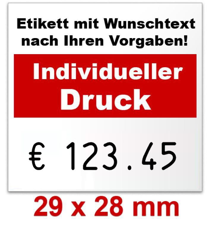 Preisetiketten 29 × 28 mm.