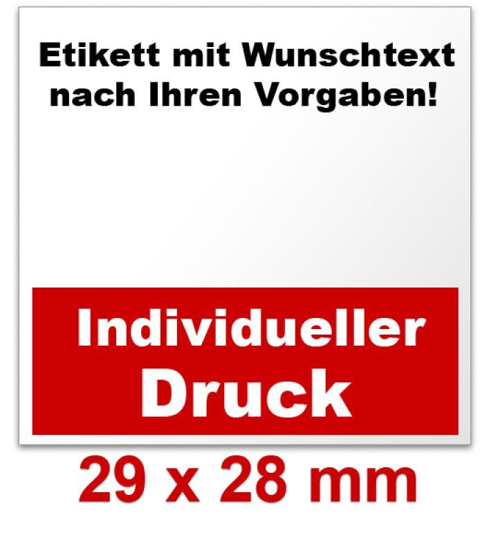 Outdoor Preisetiketten 29x28 mm Weiß mit Firmenschriftzug Rechteck