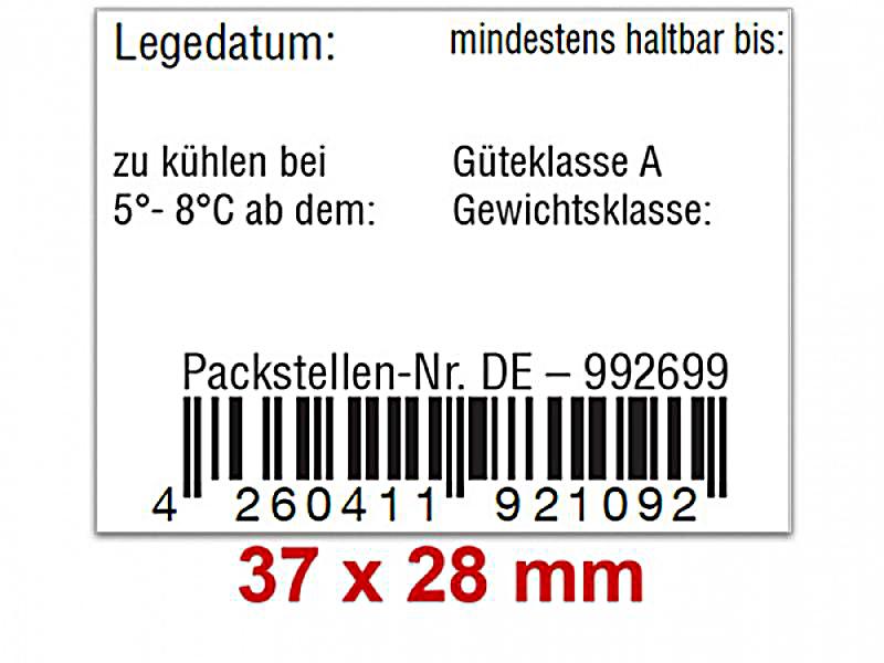 Eierschachteln Etiketten, Vorlage