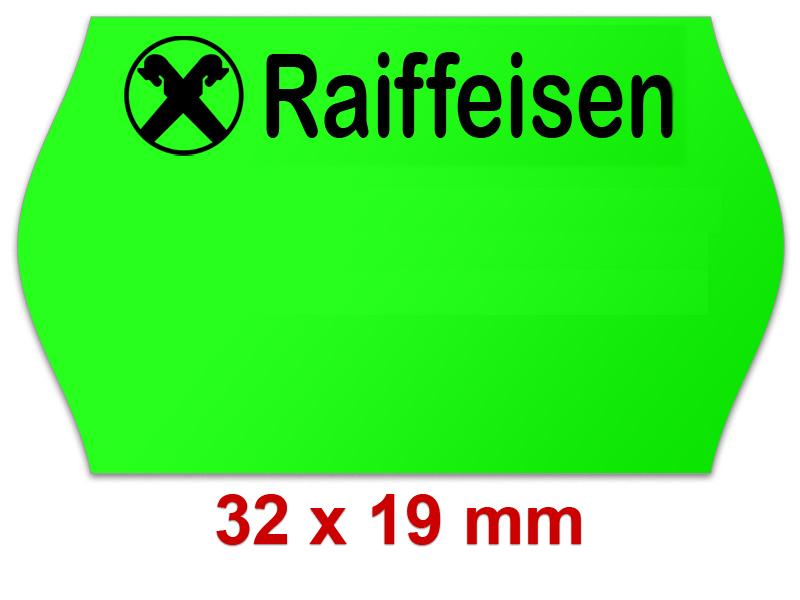Preisetiketten 32 × 19 mm, Randwölbung, mit Logo der Firma