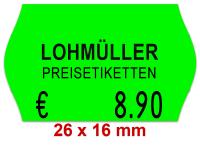 Etiketten 26 × 16 mm, Standardfarbe, Leuchtfarbe, mit einem Wunschtext