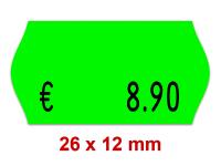 Preisetiketten 26 × 12 mm, Randwölbung, Standard- und Leuchtfarben
