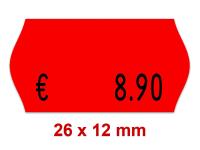 Preisetiketten 26x12 mm Randwölbung | Standardfarben | Leuchtfarben