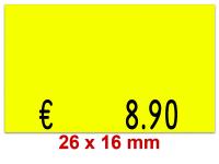 Preisetiketten 26 × 16 mm, Standardfarben, Leuchtfarben, – Rechteck
