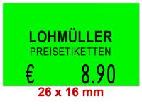 Etiketten 26x16 mm-grün-Rechteck