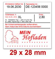 Preisetiketten 29x28 mm, Eierkennzeichnung auf Eierschachteln, Verkaufspackungen