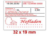 Preisetiketten 29x28 mm, Eierkennzeichnung auf Eierschachteln, Verkaufspackungen