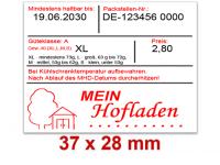 Eierschachtel-Kennzeichnung Etikettengröße: 37 × 28 mm