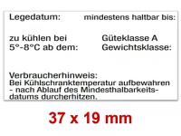 Preisetiketten 37x19 mm Eierkennzeichnung auf Eierschachteln