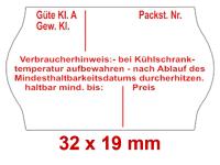 Preisetiketten 32x19 mm Eierkennzeichnung auf Eierschachteln, Verkaufspackungen