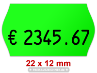 Preisetiketten 22x12 mm Randwölbung | Standardfarben