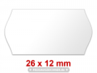 Preisetiketten 26x12 mm Weiß, Randwölbung