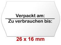 Preisetiketten 26 × 16 mm mit einem MHD- Standardaufdruck