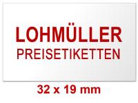 Preisetiketten 32×19 mm mit Firmenschriftzug Rechteck