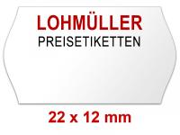 Preisetiketten 22x12 mm weiß mit Firmenschriftzug