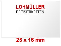 Outdoor Preisetiketten 26x16 mm Weiß mit Firmenschriftzug Rechteck